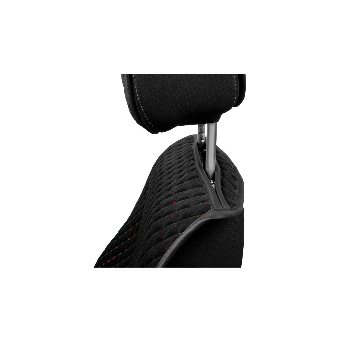 EVAtech PRO Seat Covers, 3 pcs - black / black edges / red stitches