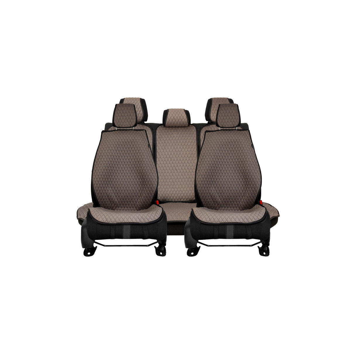 EVAtech PRO Seat Covers, 3 pcs - grey / black edges / gray stitches