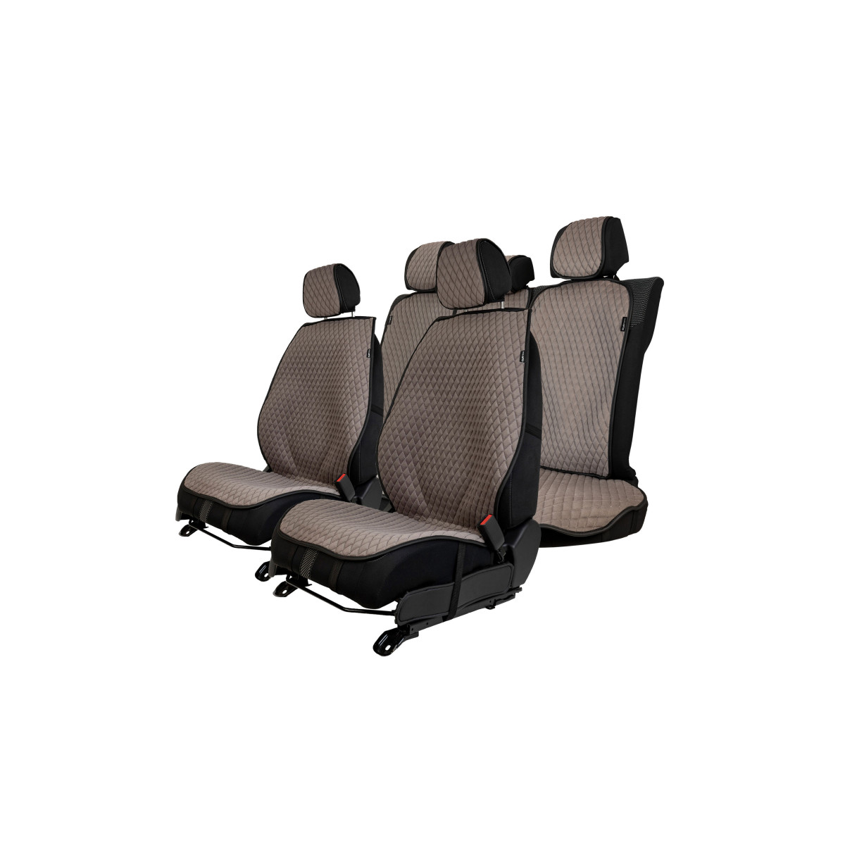EVAtech PRO Seat Covers, 3 pcs - grey / black edges / gray stitches