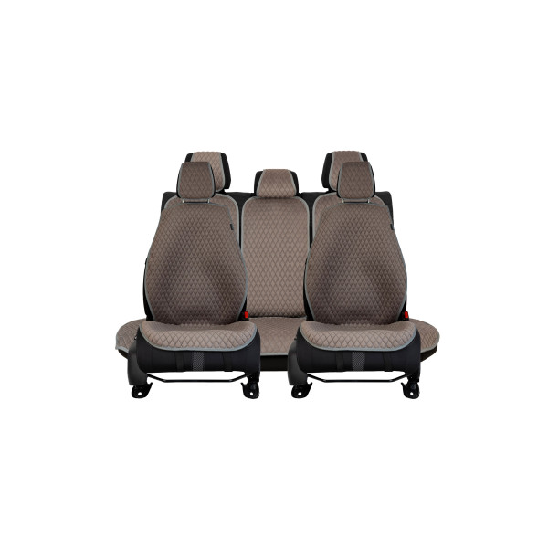 EVAtech PRO Seat Covers, 3 pcs - grey / gray edges / gray stitches
