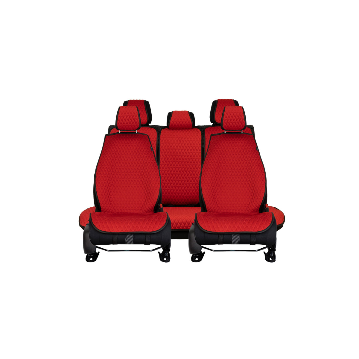 EVAtech PRO Seat Covers, 3 pcs - red / black edges / red stitches