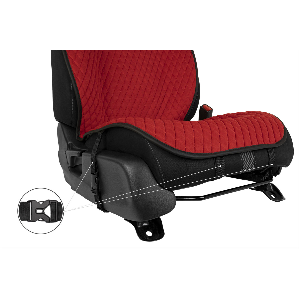 EVAtech PRO Seat Covers, 3 pcs - red / black edges / red stitches