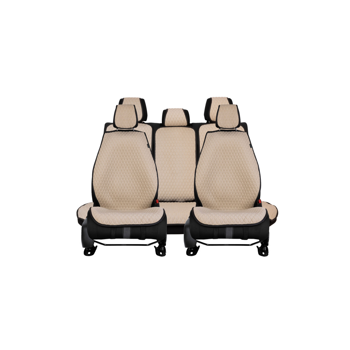 EVAtech PRO Seat Covers, 3 pcs - beige / black edges / beige stitches