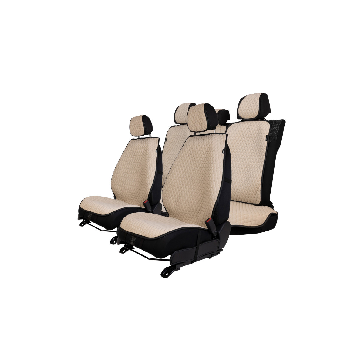 EVAtech PRO Seat Covers, 3 pcs - beige / black edges / beige stitches