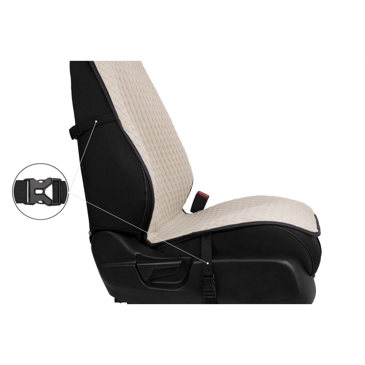 EVAtech PRO Seat Covers, 3 pcs - beige / black edges / beige stitches