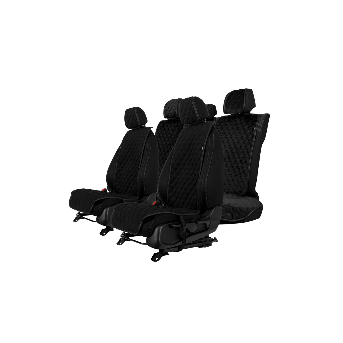 EVAtech Standard Seat Covers, 3 pcs - black / black edges / black stitches