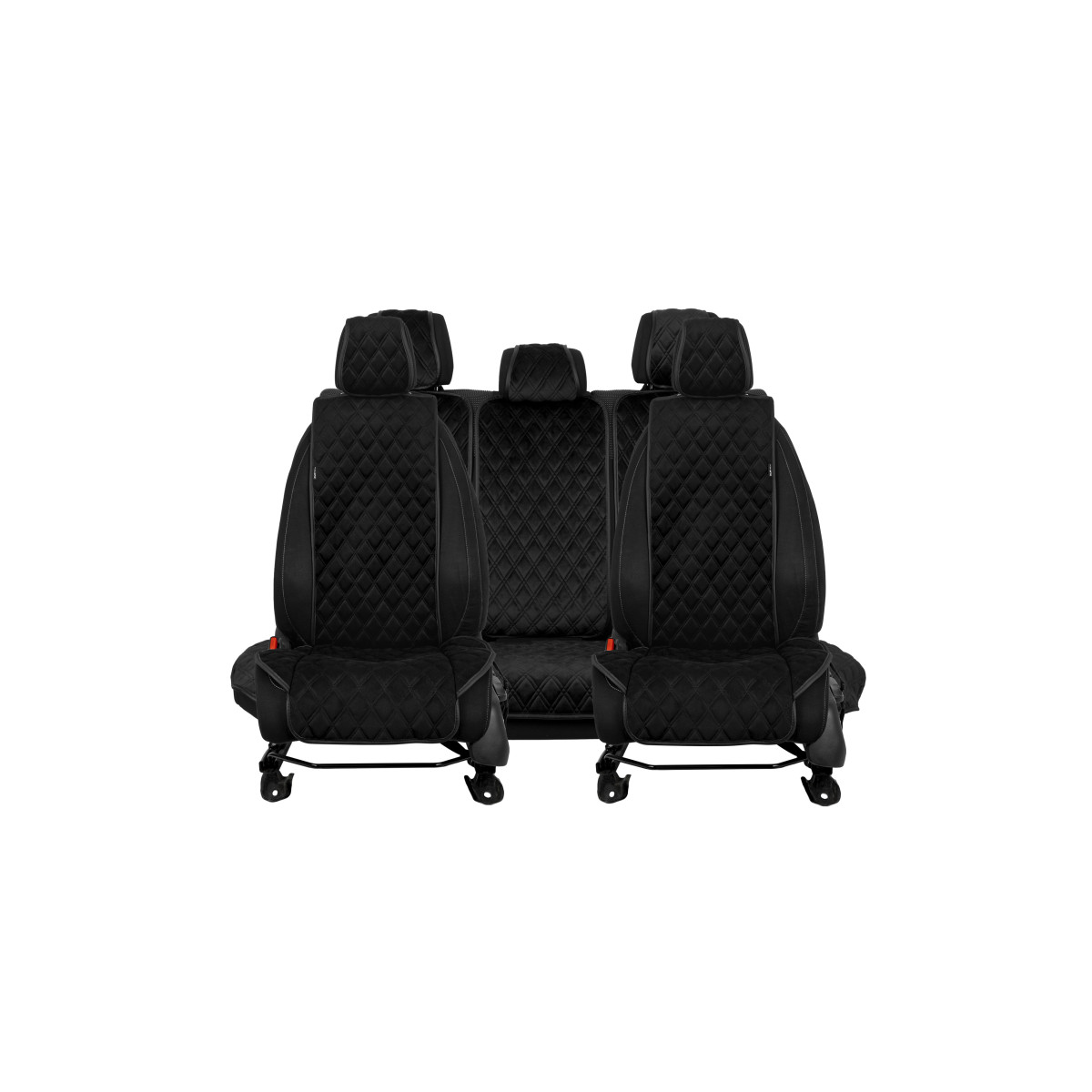 EVAtech Standard Seat Covers, 3 pcs - black / black edges / black stitches
