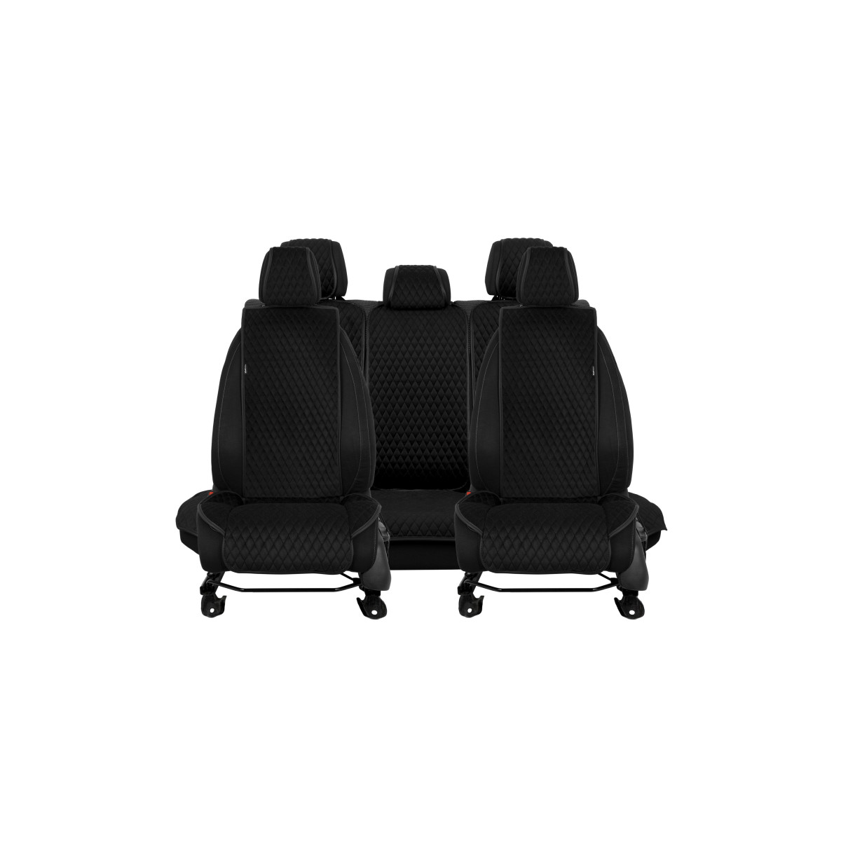 EVAtech Standard Seat Covers, 3 pcs - black / black edges / black stitches