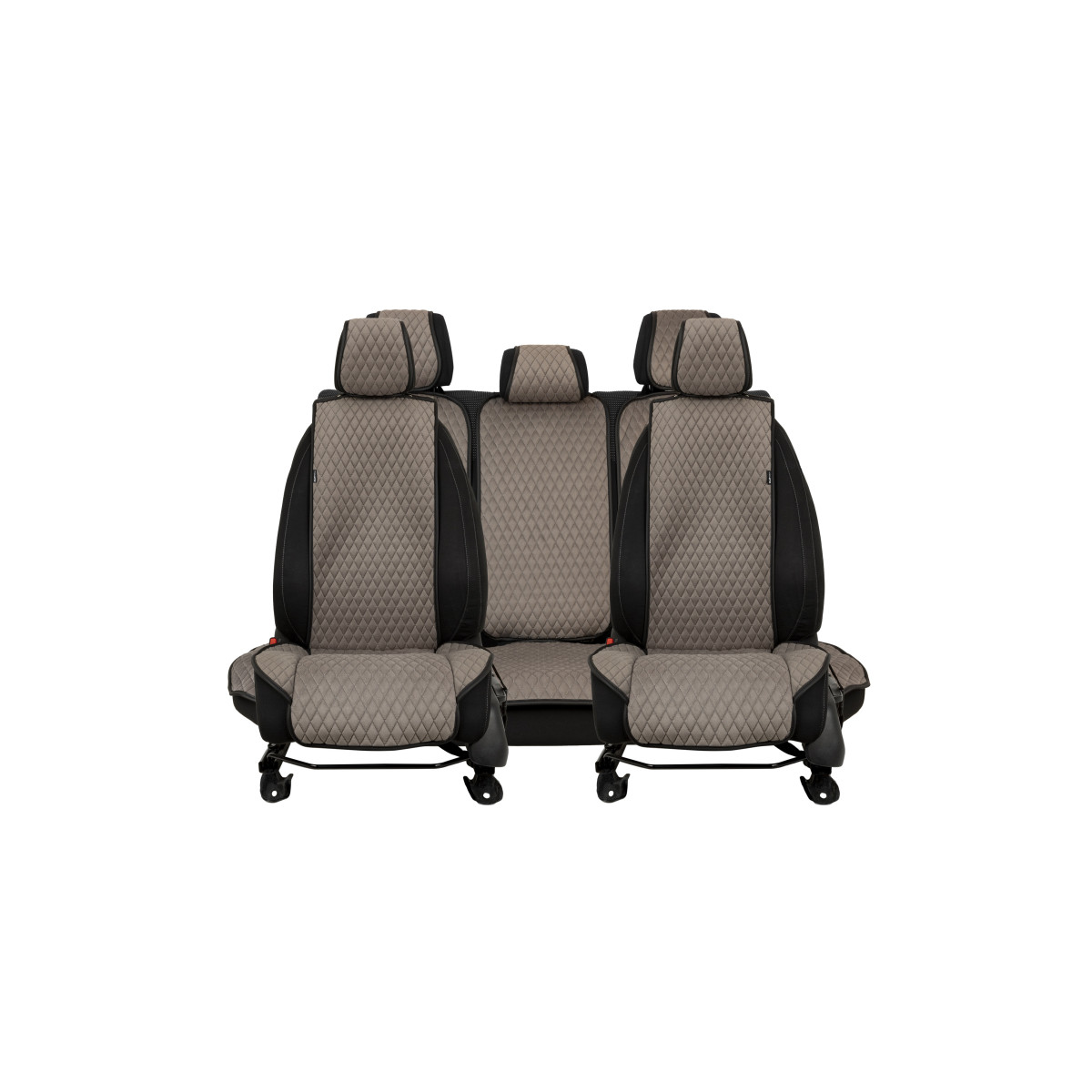 EVAtech Standard Seat Covers, 3 pcs - grey / black edges / gray stitches
