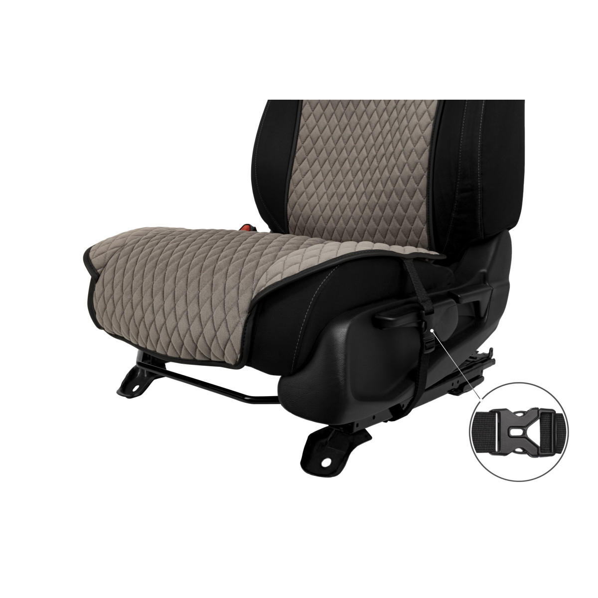 EVAtech Standard Seat Covers, 3 pcs - grey / black edges / gray stitches