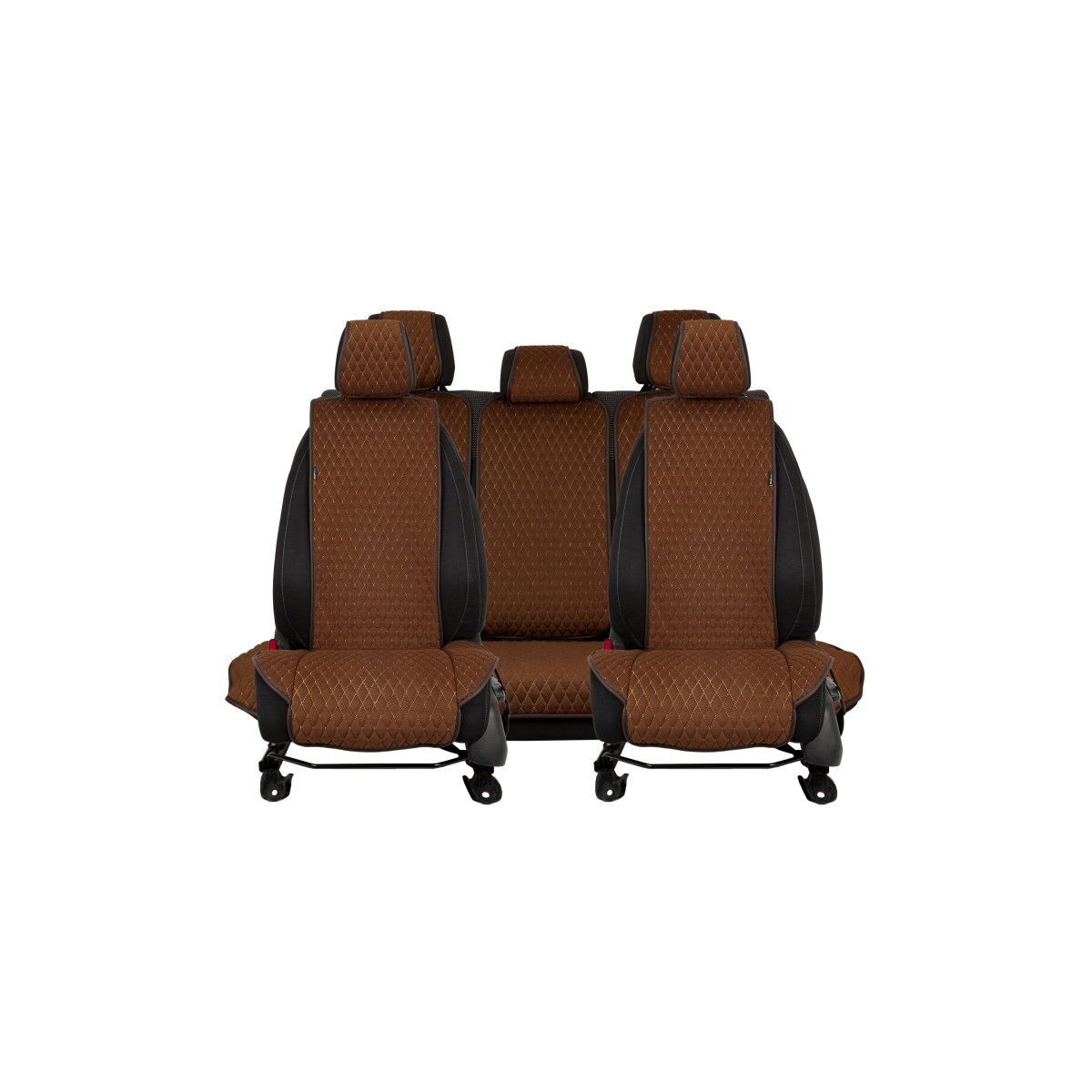 EVAtech Standard Seat Covers, 3 pcs - brown / brown edges / brown stitches