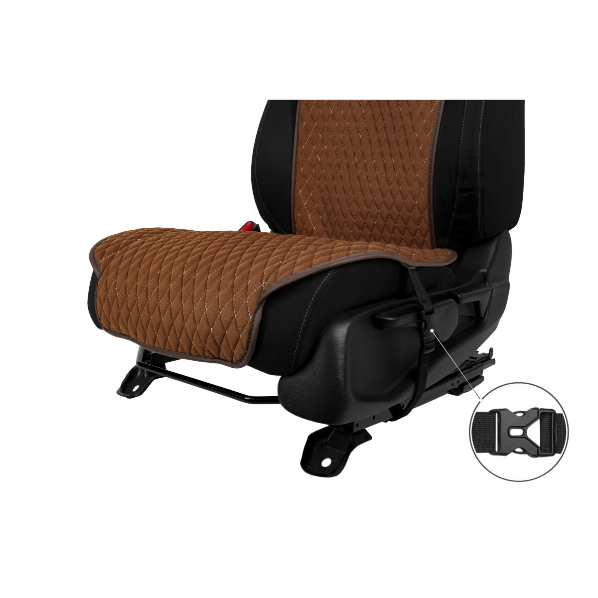 EVAtech Standard Seat Covers, 3 pcs - brown / brown edges / brown stitches