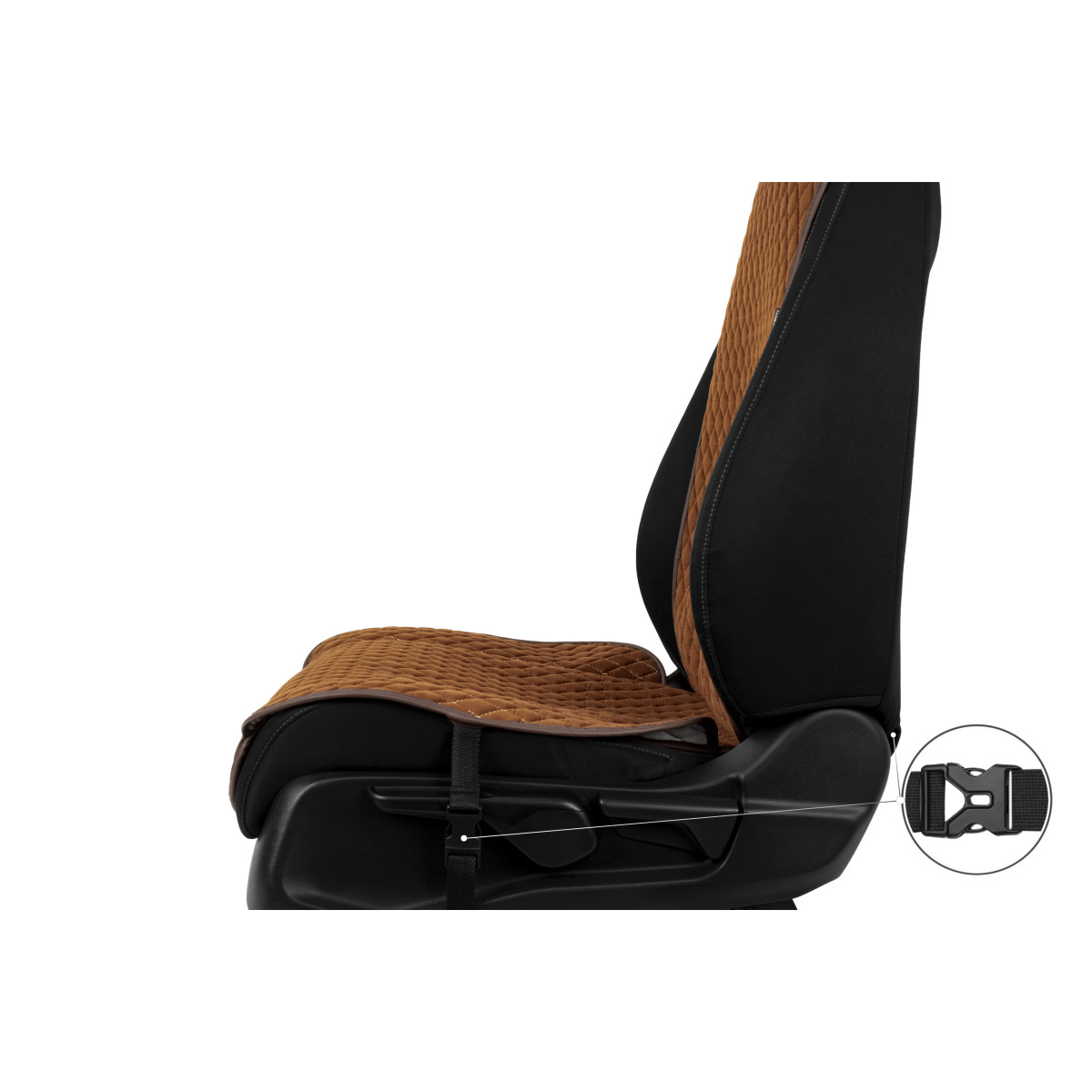 EVAtech Standard Seat Covers, 3 pcs - brown / brown edges / brown stitches