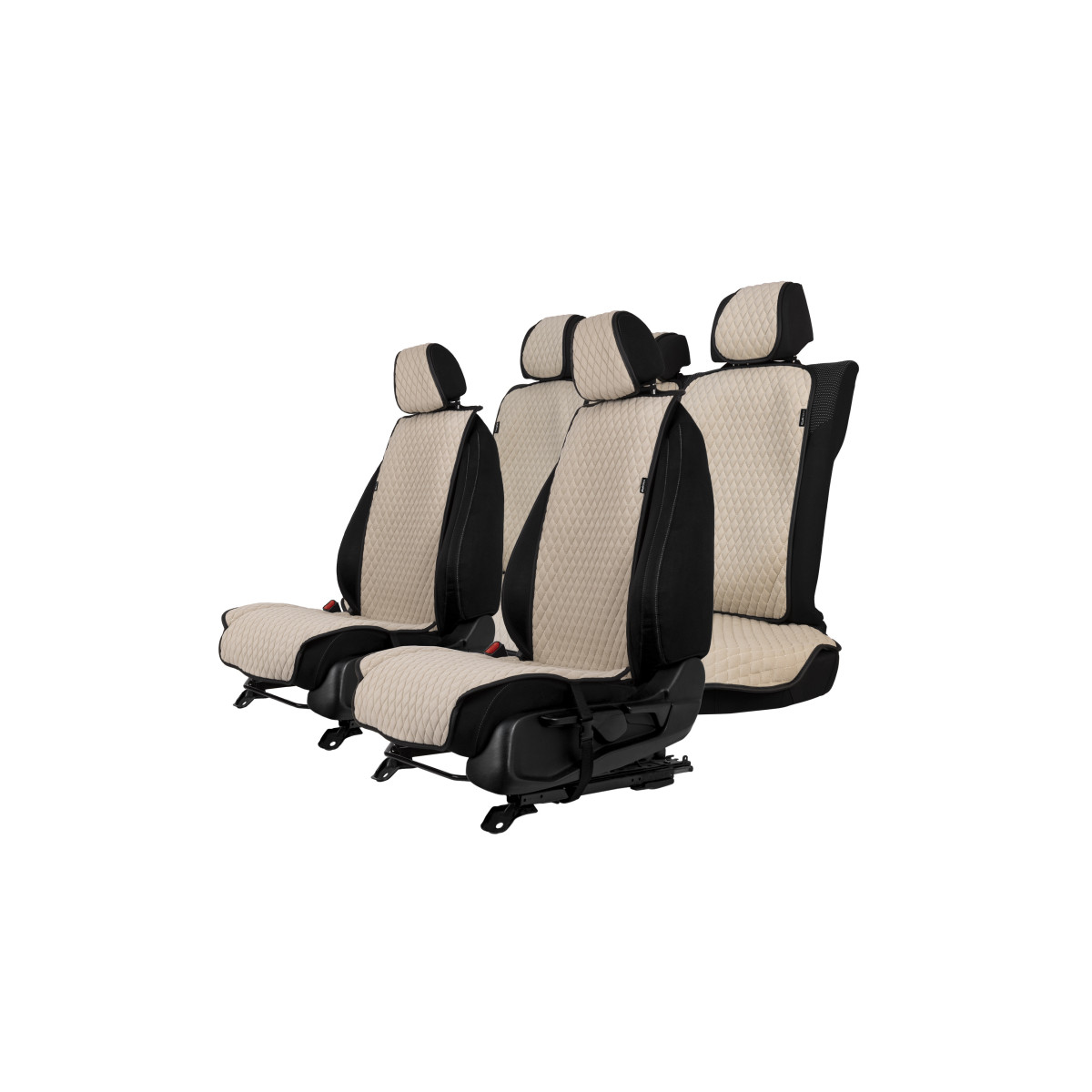 EVAtech Standard Seat Covers, 3 pcs - beige / black edges / beige edges