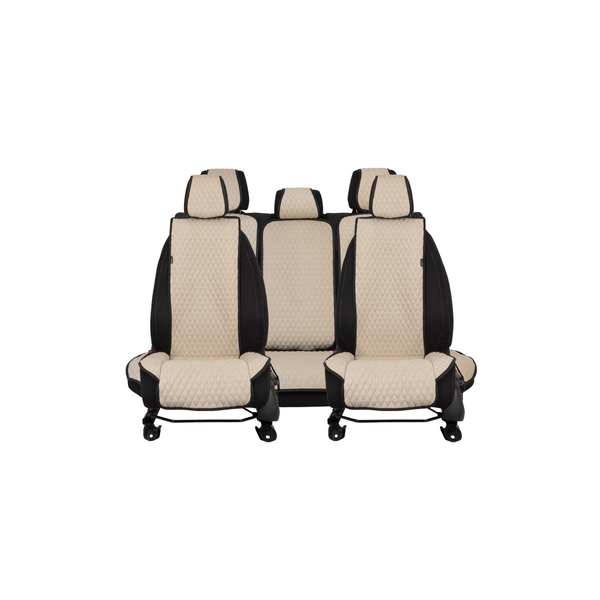 EVAtech Standard Seat Covers, 3 pcs - beige / black edges / beige edges