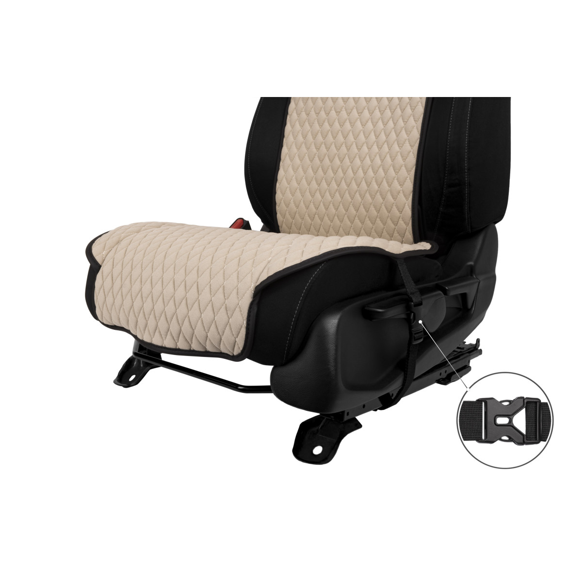EVAtech Standard Seat Covers, 3 pcs - beige / black edges / beige edges