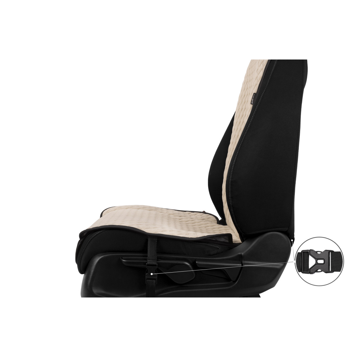 EVAtech Standard Seat Covers, 3 pcs - beige / black edges / beige edges
