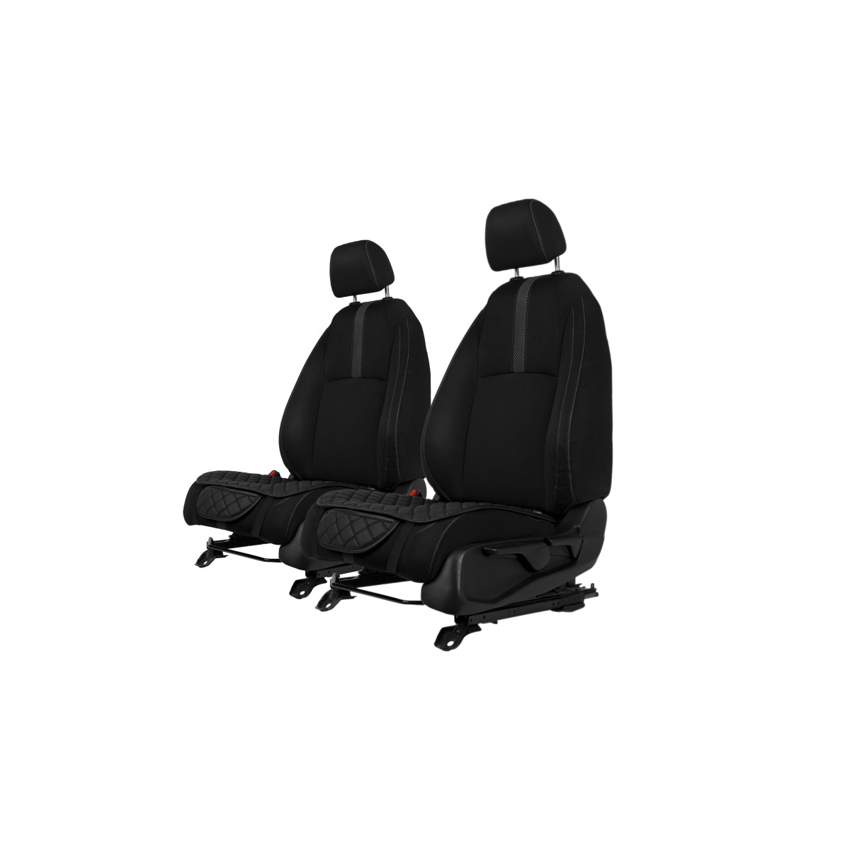 EVAtech ECO Seat Cushion Covers, 2 pcs - black / black edges / black stitches