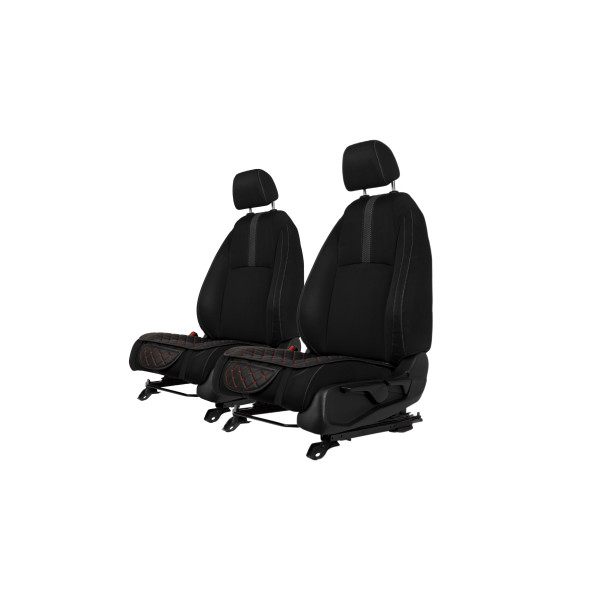 EVAtech ECO Seat Cushion Covers, 2 pcs - black / black edges / red stitches