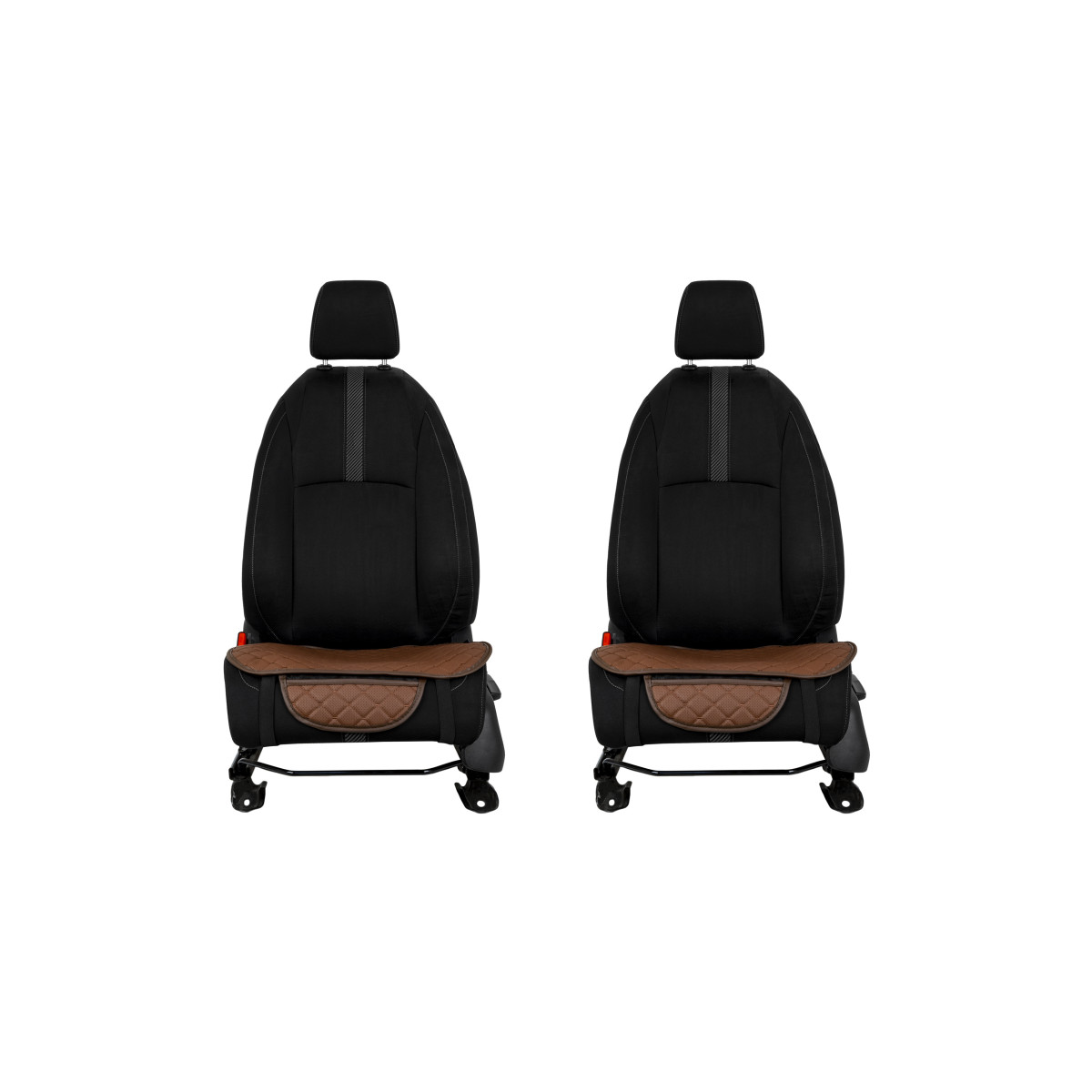 EVAtech ECO Seat Cushion Covers, 2 pcs - brown / brown edges / brown stitches