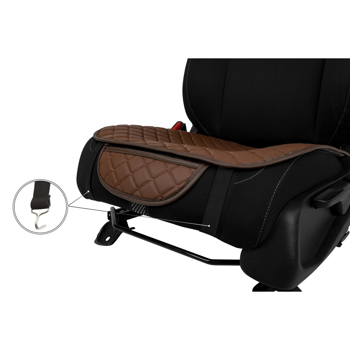 EVAtech ECO Seat Cushion Covers, 2 pcs - brown / brown edges / brown stitches