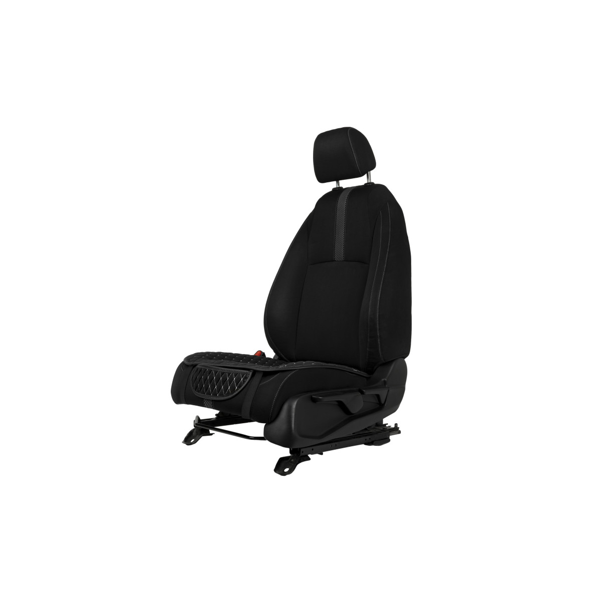 EVAtech Seat Cushion Covers, 3 pcs - black / black edges / white stitches