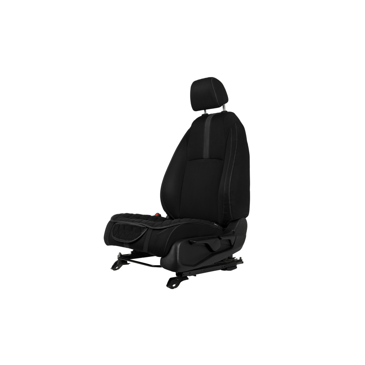 EVAtech Seat Cushion Covers, 3 pcs - black / black edges / black stitches