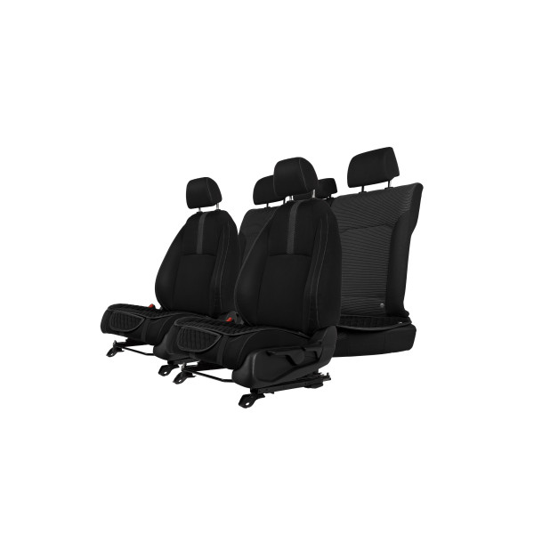 EVAtech Seat Cushion Covers, 3 pcs - black / black edges / black stitches