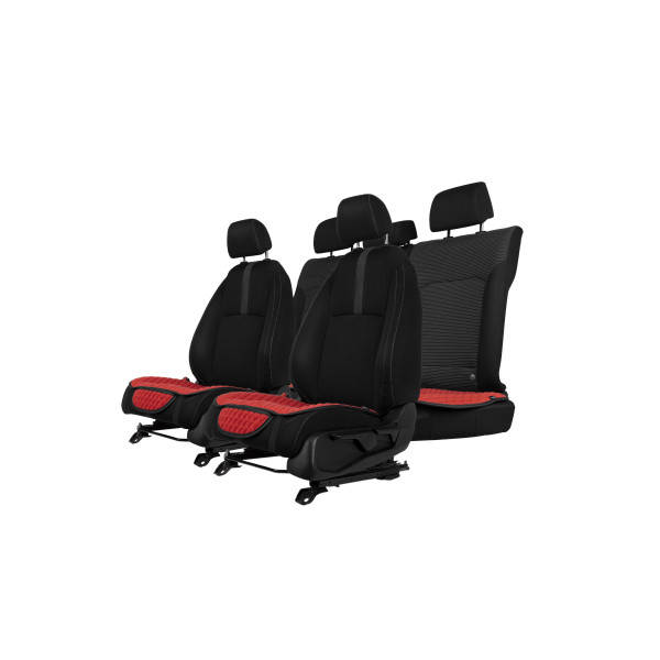 EVAtech Seat Cushion Covers, 3 pcs - red / black edges / red stitches