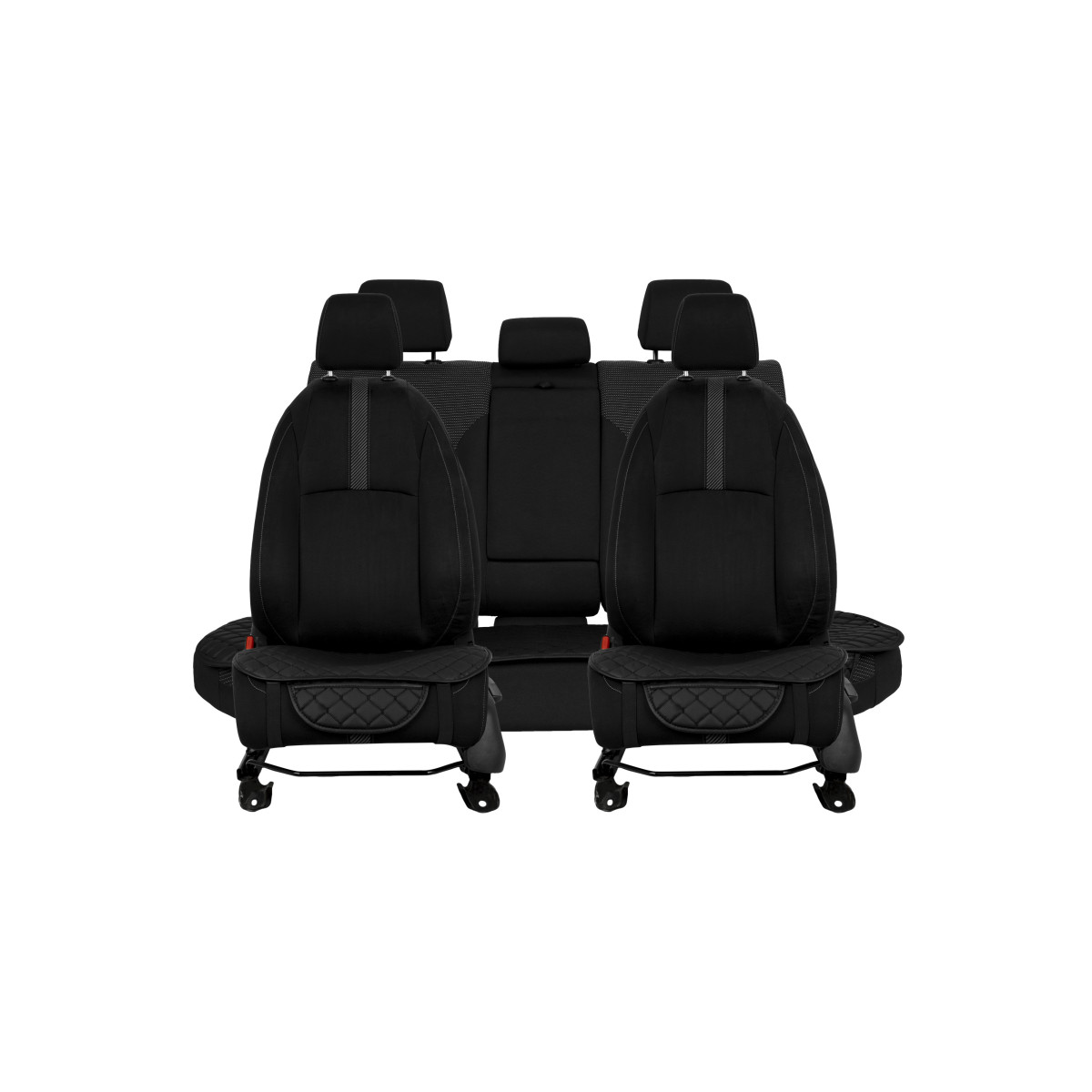 EVAtech ECO Seat Cushion Covers, 3 pcs - black / black edges / black stitches