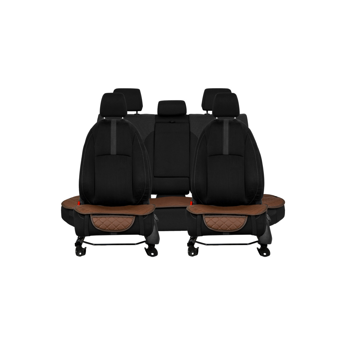 EVAtech ECO Seat Cushion Covers, 3 pcs - brown / brown edges / brown stitches