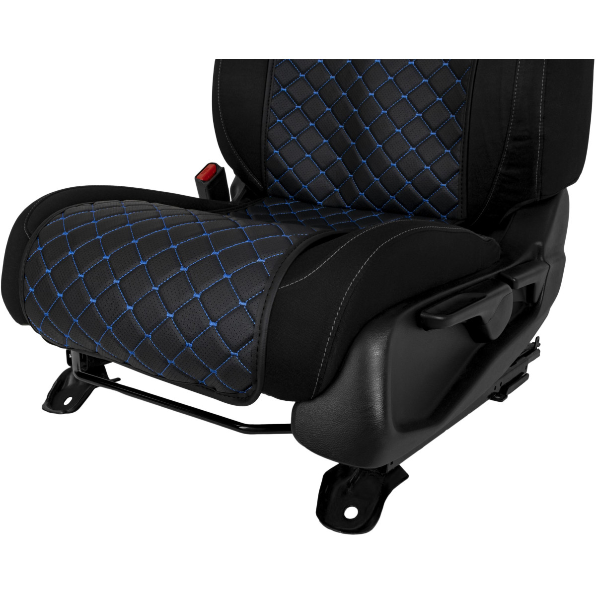 EVAtech ECO Basic Seat Covers, 2 pcs- black / black edges / blue stitches EVAtech ECO Basic Seat Covers, 2 pcs- black / black edges / blue stitches
