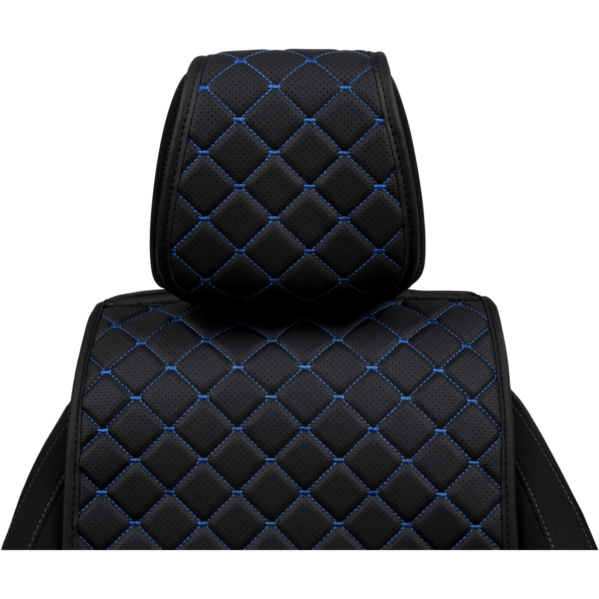 EVAtech ECO Basic Seat Covers, 2 pcs- black / black edges / blue stitches EVAtech ECO Basic Seat Covers, 2 pcs- black / black edges / blue stitches