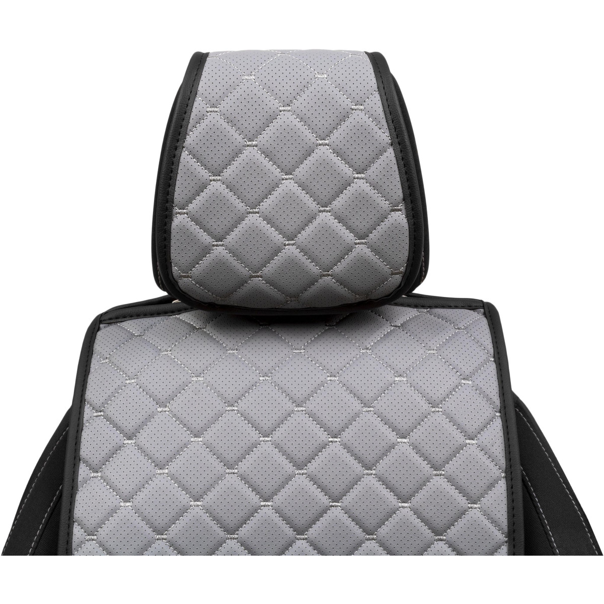 EVAtech ECO Basic Seat Covers, 2 pcs - grey / black edges / gray stitches EVAtech ECO Basic Seat Covers, 2 pcs - grey / black edges / gray stitches