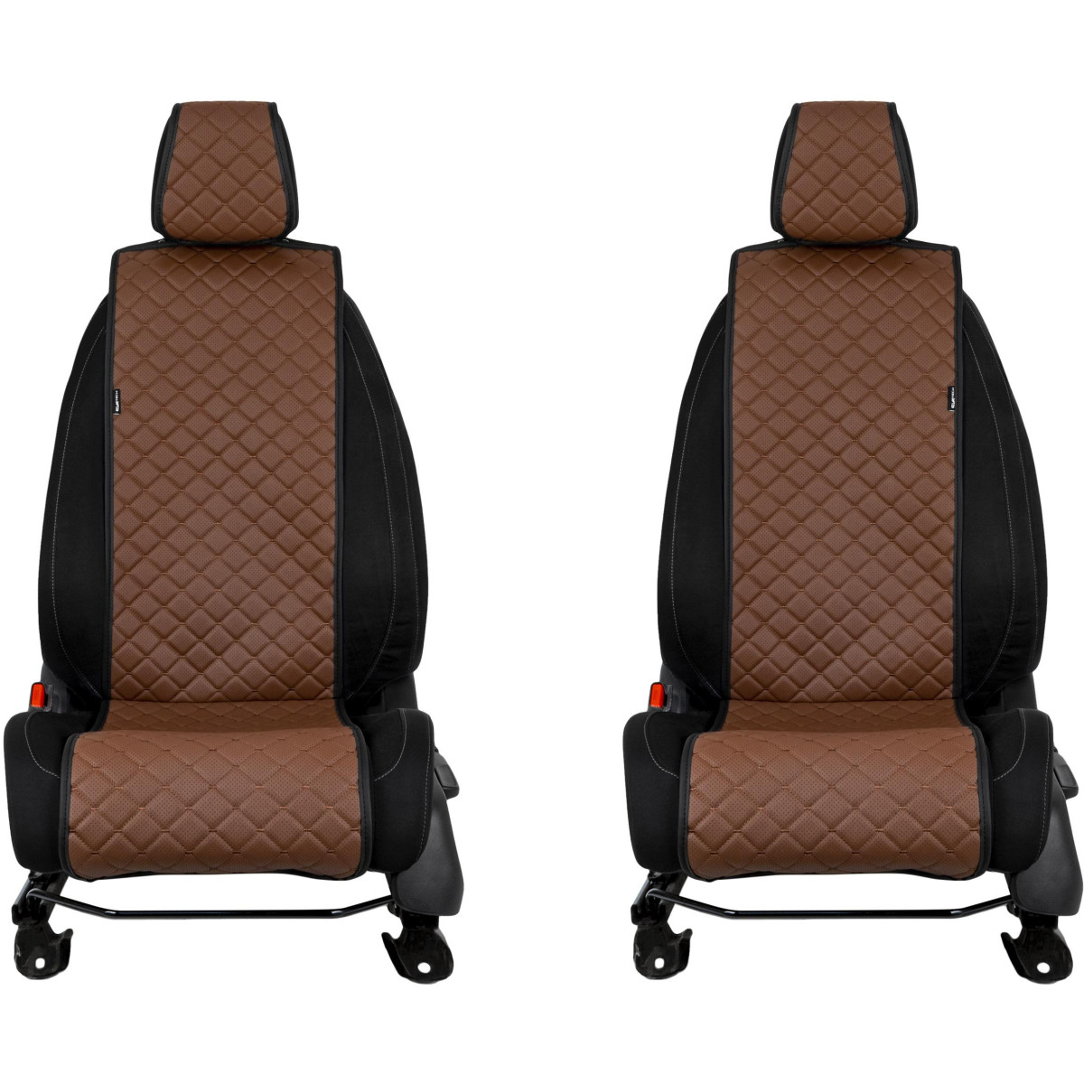 EVAtech ECO Basic Seat Covers, 2 pcs- brown / black edges / brown stitches EVAtech ECO Basic Seat Covers, 2 pcs- brown / black edges / brown stitches