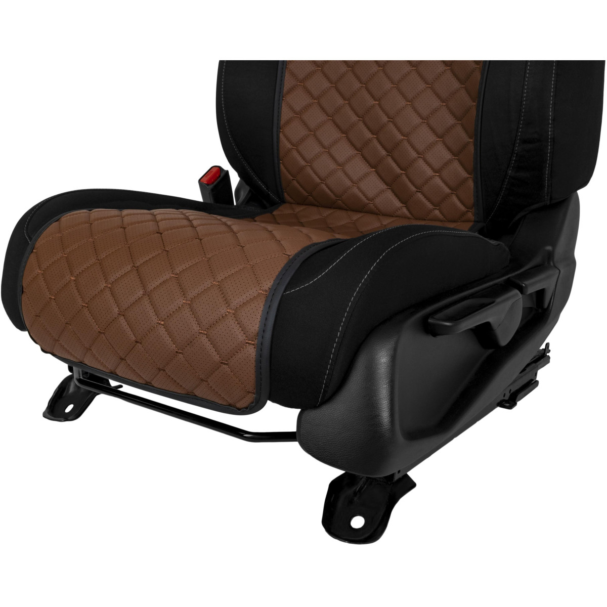 EVAtech ECO Basic Seat Covers, 2 pcs- brown / black edges / brown stitches EVAtech ECO Basic Seat Covers, 2 pcs- brown / black edges / brown stitches