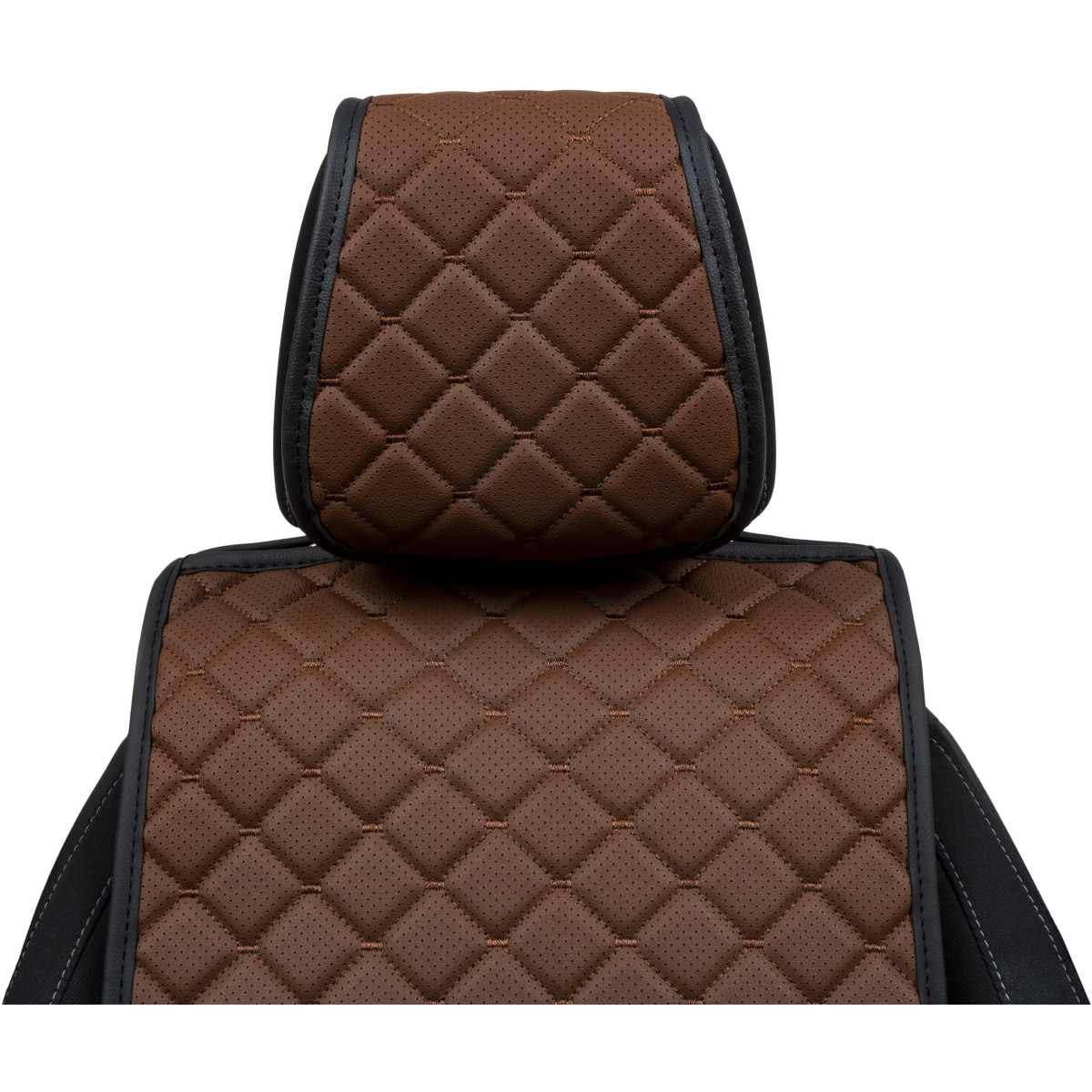 EVAtech ECO Basic Seat Covers, 2 pcs- brown / black edges / brown stitches EVAtech ECO Basic Seat Covers, 2 pcs- brown / black edges / brown stitches