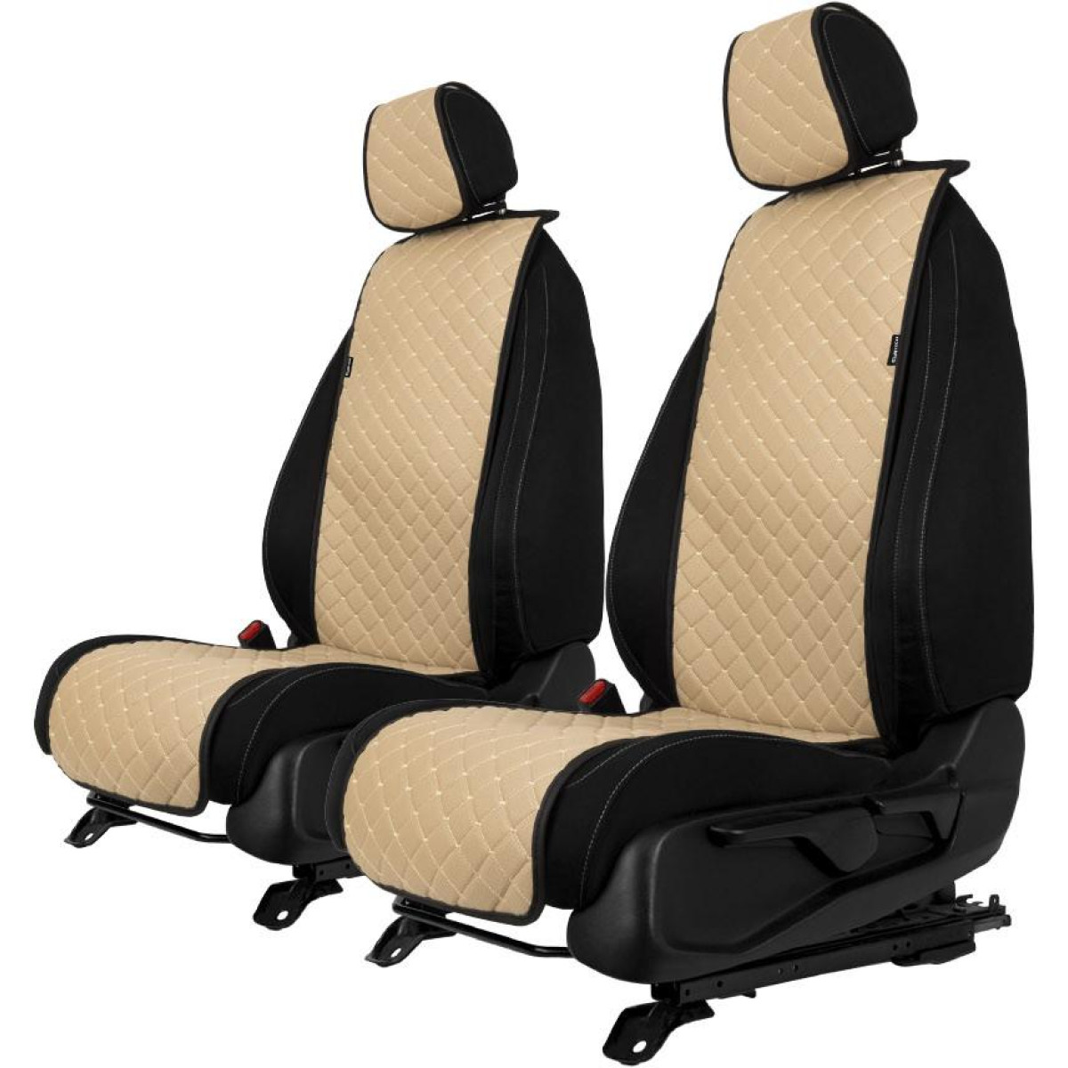 EVAtech ECO Basic Seat Covers, 2 pcs - beige / black edges / beige stitches EVAtech ECO Basic Seat Covers, 2 pcs - beige / black edges / beige stitches