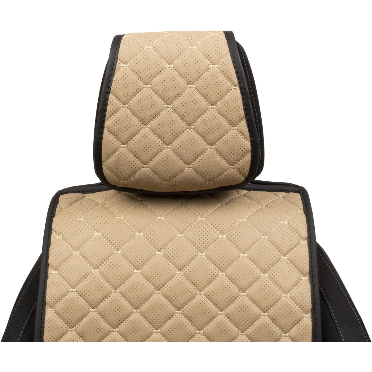 EVAtech ECO Basic Seat Covers, 2 pcs - beige / black edges / beige stitches EVAtech ECO Basic Seat Covers, 2 pcs - beige / black edges / beige stitches