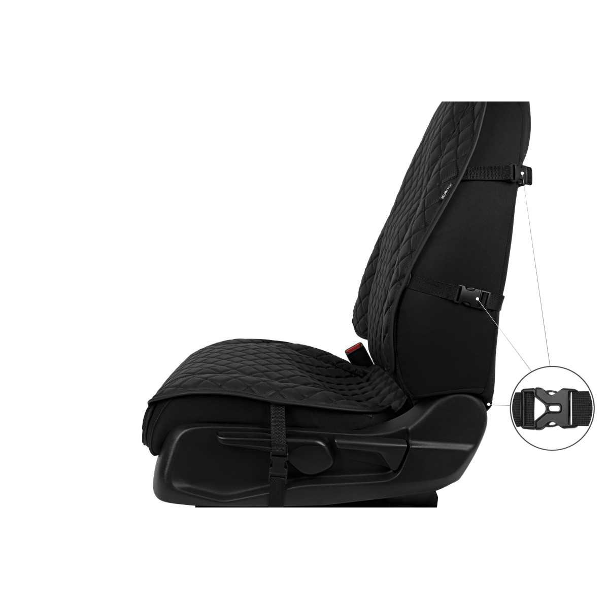 EVAtech ECO Max Seat Covers, 2 pcs - black / black edges / black stitches EVAtech ECO Max Seat Covers, 2 pcs - black / black edges / black stitches