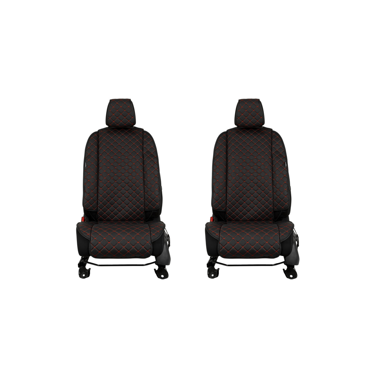 EVAtech ECO Max Seat Covers, 2 pcs - black / black edges / red stitches EVAtech ECO Max Seat Covers, 2 pcs - black / black edges / red stitches