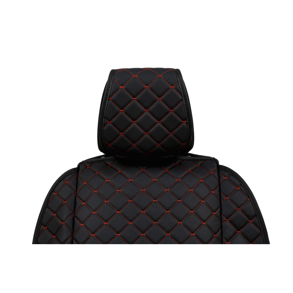 EVAtech ECO Max Seat Covers, 2 pcs - black / black edges / red stitches EVAtech ECO Max Seat Covers, 2 pcs - black / black edges / red stitches
