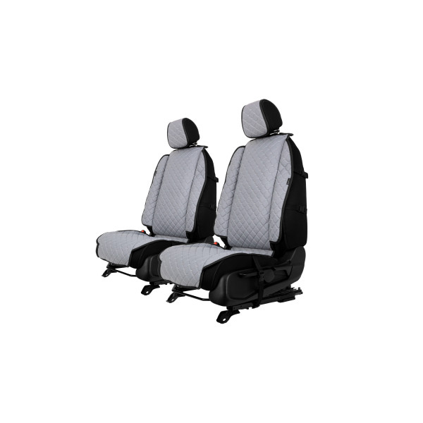EVAtech ECO Max Seat Covers, 2 pcs - grey / black edges / gray stitches