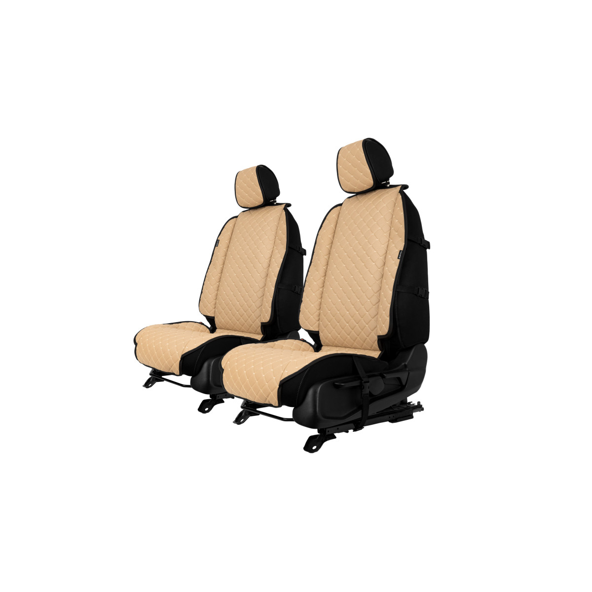 EVAtech ECO Max Seat Covers, 2 pcs - beige / black edges / beige stitches