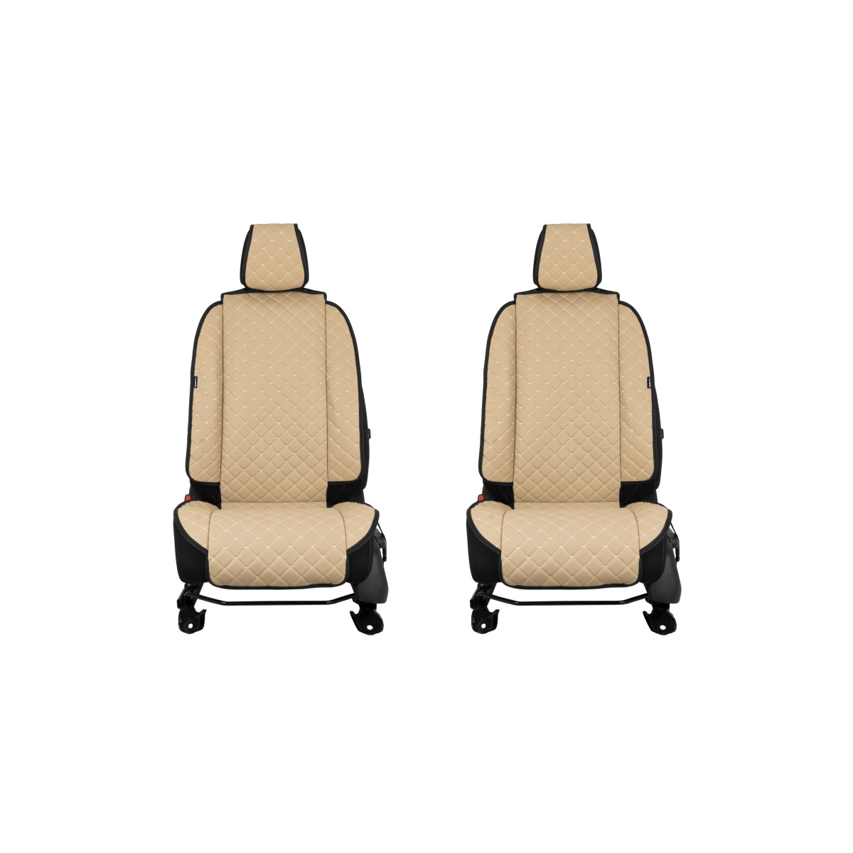EVAtech ECO Max Seat Covers, 2 pcs - beige / black edges / beige stitches