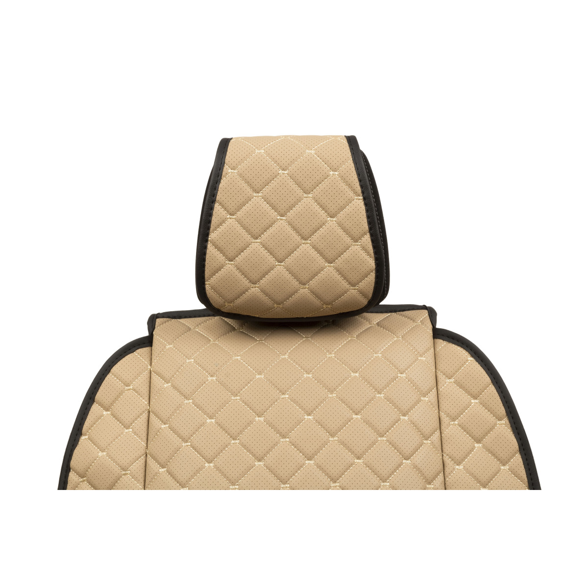 EVAtech ECO Max Seat Covers, 2 pcs - beige / black edges / beige stitches