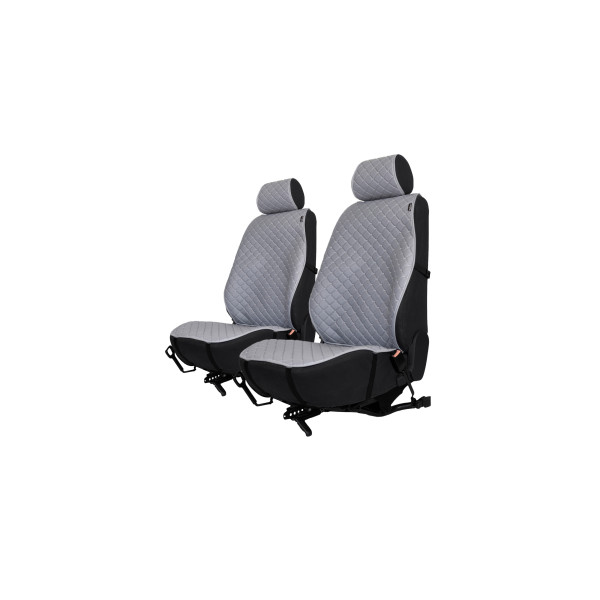 EVAtech ECO PRO Car Seat Covers, 2 pcs - grey / gray edges / gray stitches