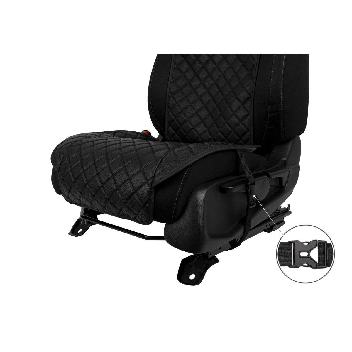 EVAtech ECO Standard Seat Covers, 2 pcs - black / black edges / black stitches EVAtech ECO Standard Seat Covers, 2 pcs - black / black edges / black stitches