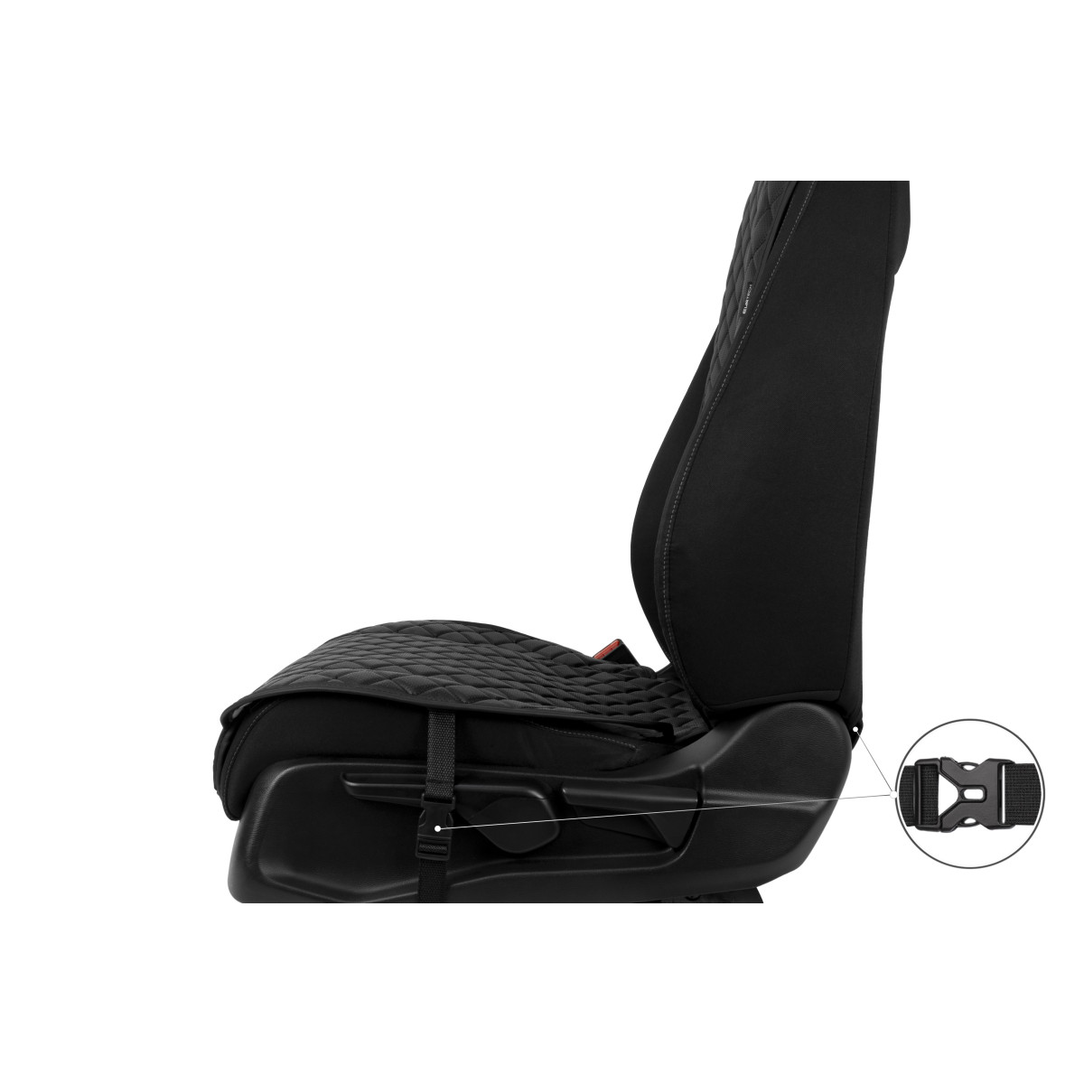 EVAtech ECO Standard Seat Covers, 2 pcs - black / black edges / black stitches EVAtech ECO Standard Seat Covers, 2 pcs - black / black edges / black stitches