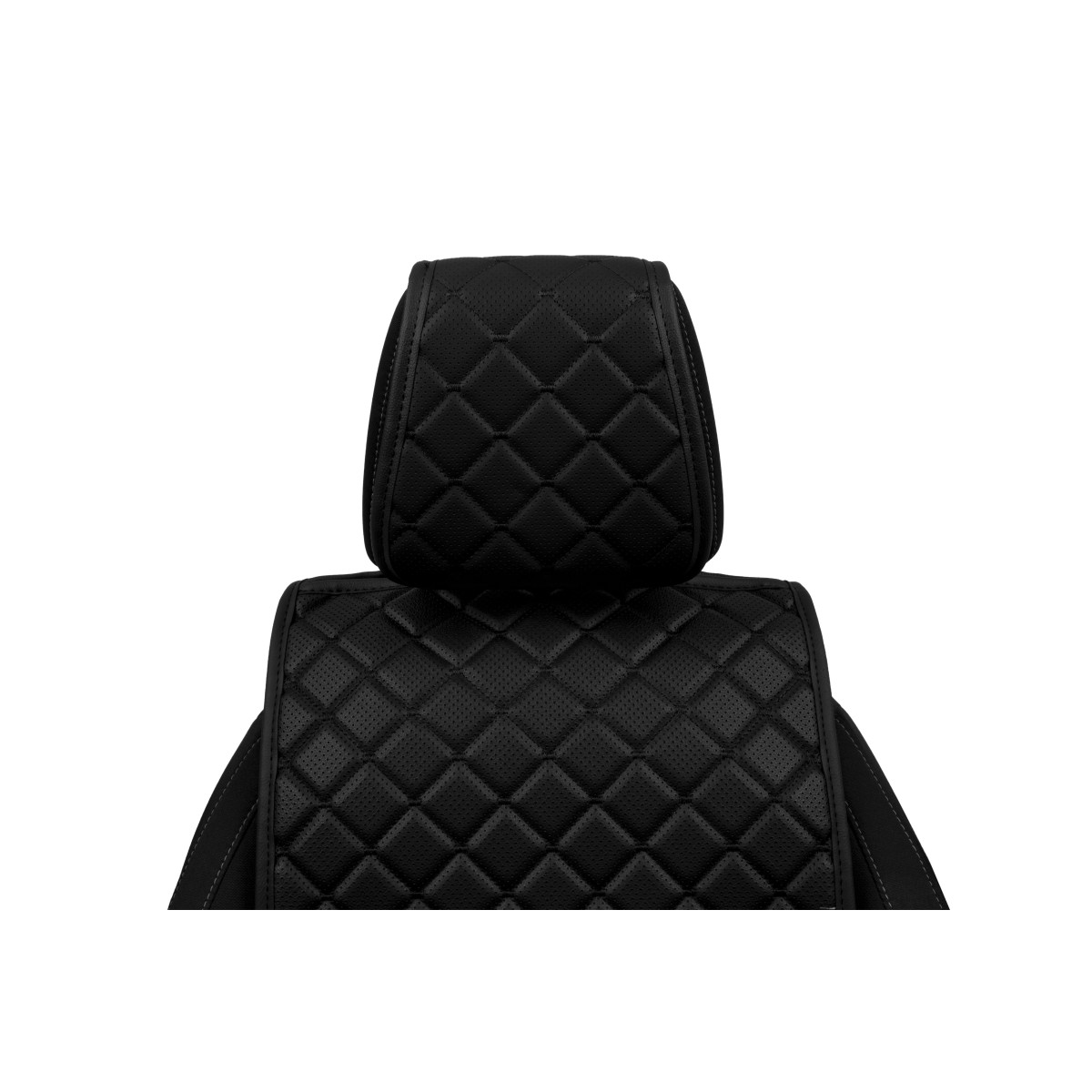 EVAtech ECO Standard Seat Covers, 2 pcs - black / black edges / black stitches EVAtech ECO Standard Seat Covers, 2 pcs - black / black edges / black stitches